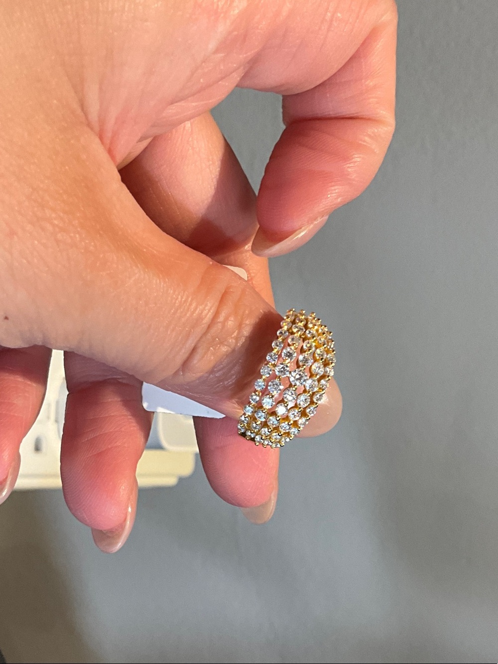 Gold Moissanite  Pavé Huggie Earring - Women